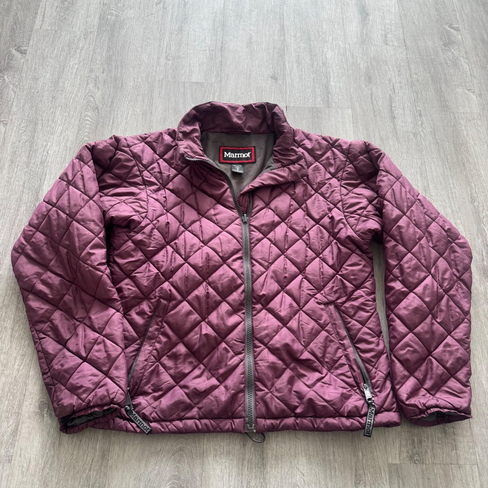 Marmot Womens Quilted Full Zip Fleece Lined Jacket Plum Purple Medium U/9934-F01